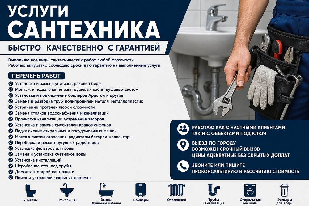 Услуги сантехника