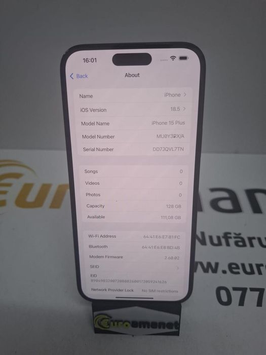 Telefon mobil Apple iPhone 15 Plus, 128GB -N2-