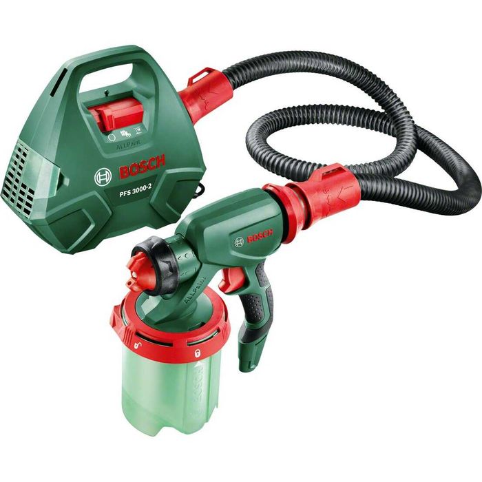 Pistol de vopsit Bosch PFS 3000-2, 650 W, 1000 ml capacitate rezervor, 300 ml/min capacitate pompare, sistem SDS
