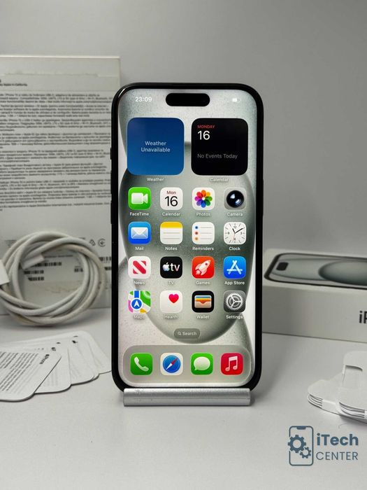 iPhone 15, 128GB, Black, 100% батерия, КАТО НОВ, ГАРАНЦИЯ!