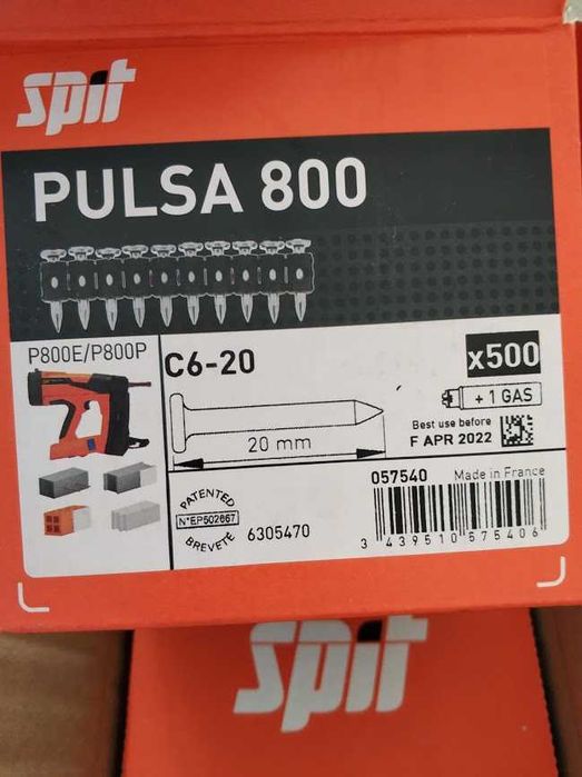 Оргинални Спит 700 Пулса 800 пирони бетон метал spit 40 pulsa 65