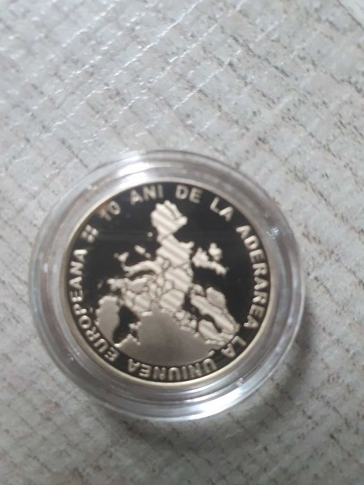 50 de bani PROOF ,10 ani de la aderarea României la Uniunea Europeană