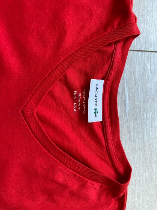 Lacoste Pima Cotton мъжка червена тениска размер XL