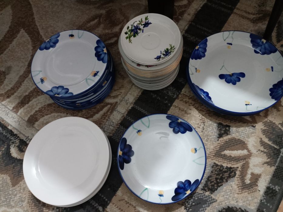 Посуда тарелки набор стаканов