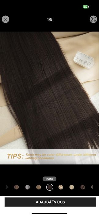 Extensii de păr cu clips - Culoare maro - 24 inci - Set 12