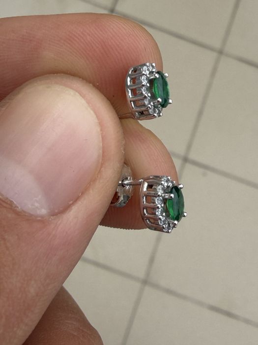 Cercei aur alb 14 k 585