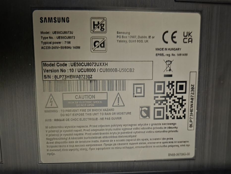 Samsung ue50cu8072 - 4k smart