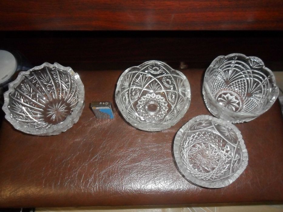 Четыре вазочки, хрусталь, СССР