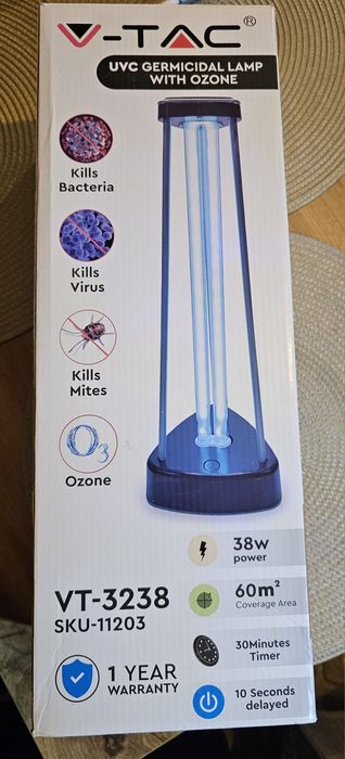 Бактерицидна настолна лампа 38w. (UVC+озон)