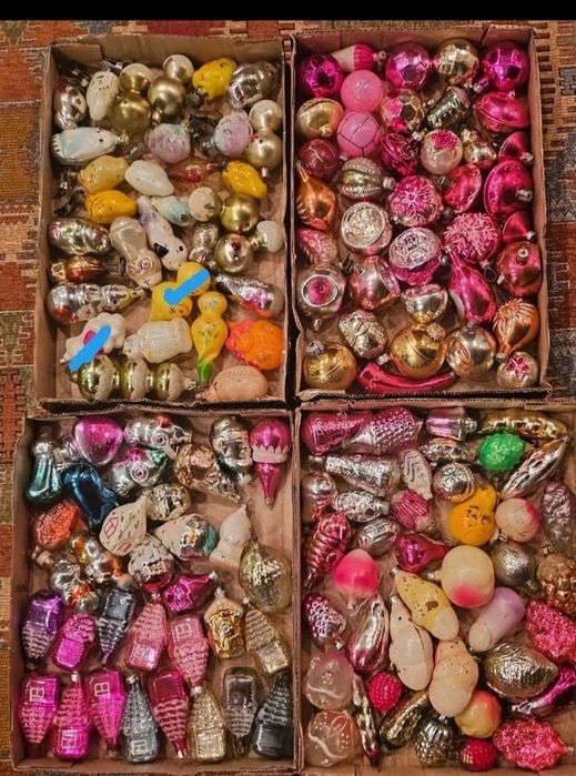 Ёлочные игрушки - стекло,гирлянды