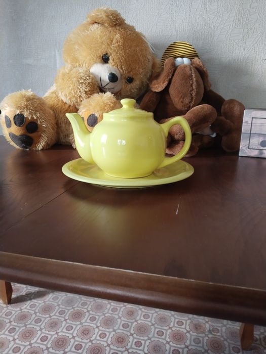 Чайник + блюдо.  Б/у