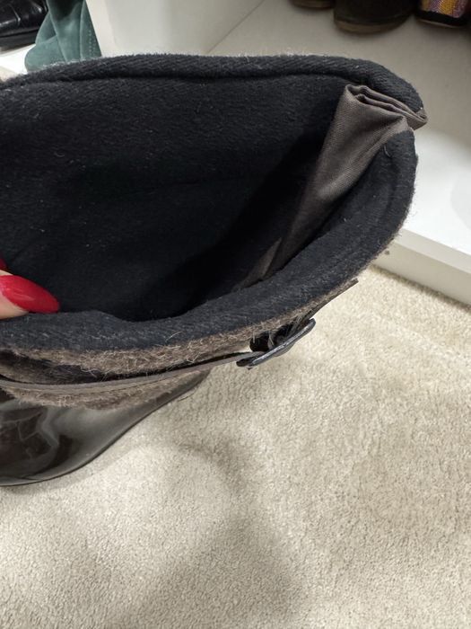 Чизми естествен велур , сини ботии зимни ботуши