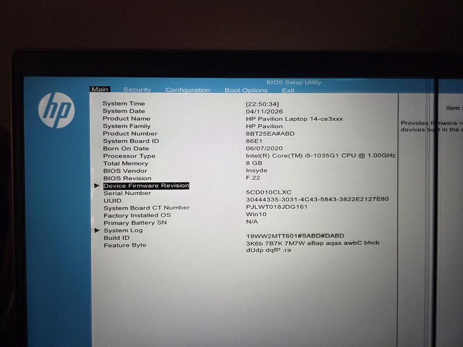 Laptop HP pavilion 14CE3
