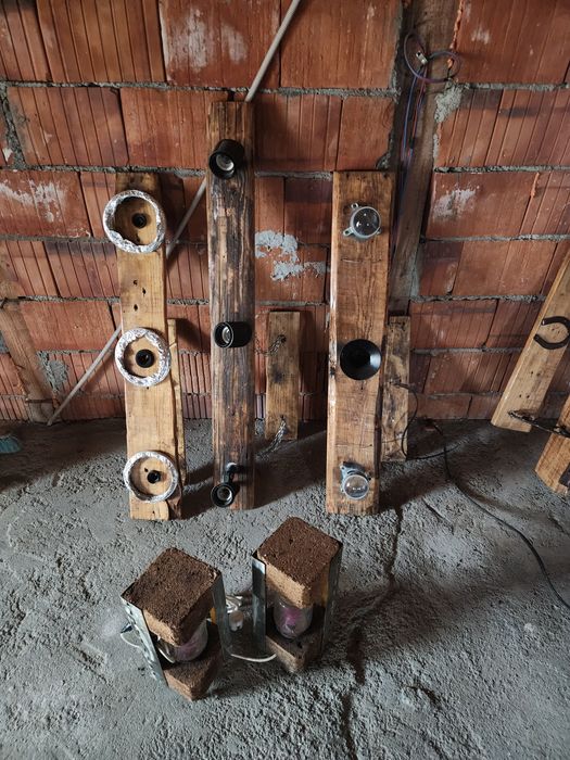 Raft lemn masiv + Lustre