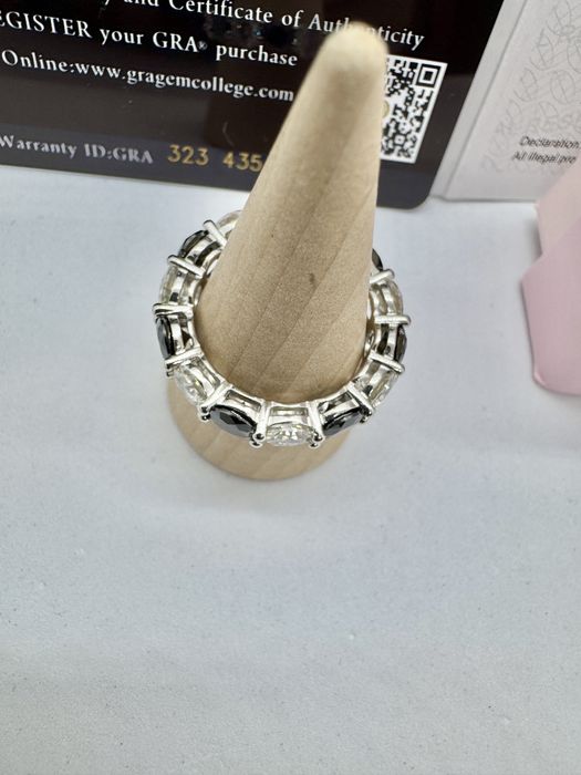 Сребърен пръстен с мойсанит (Диамант) 7 карата