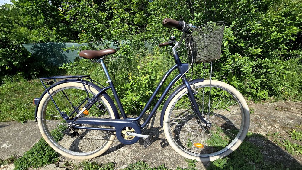 Bicicletă de oraș 520 cadru jos Albastru închis - Elops