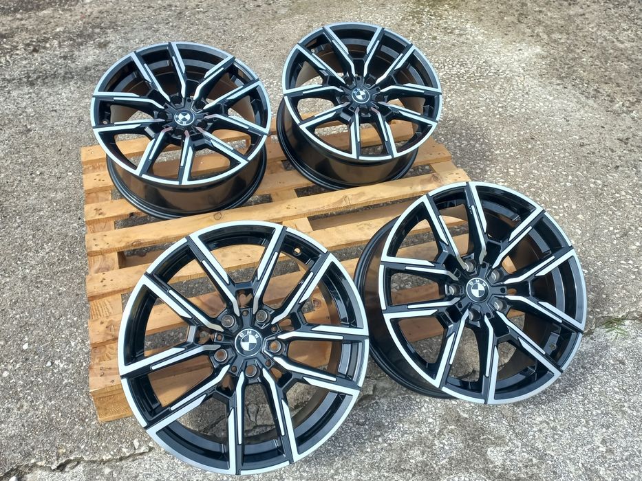 18"Bmw 5x120 8.5j et30 E46 E90 E91 E91 F10 F30 F11 F13 F01 X1 X3 X5 4x4 Xdrive Black polish Чисто Нови