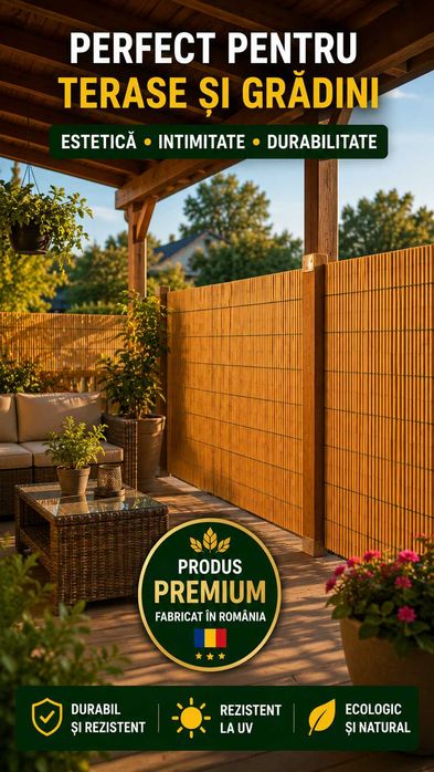Vindem Rulouri gard stuf natural pentru gard, terasa, curte, balcon, umbrire | Role 6 metri | Si stuf pt acoperis | Producator direct Delta Dunarii