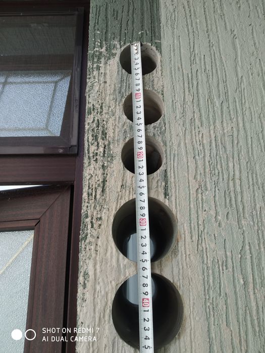 Услуга алмазной бурение отверстий для кухонного дымохода с пылесосом !