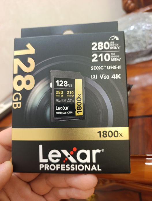 Флеш карта lexar professional 128GB Gold V60. 4K.