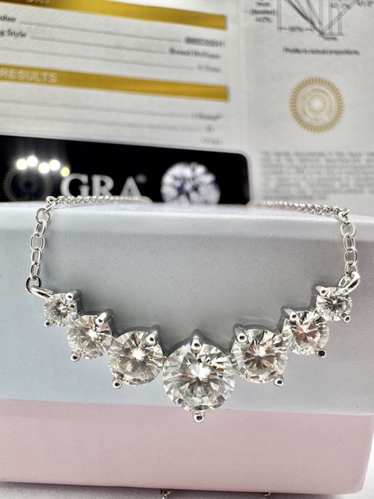 Сребърно колие с мойсанит (Диамант) 2.8 карата