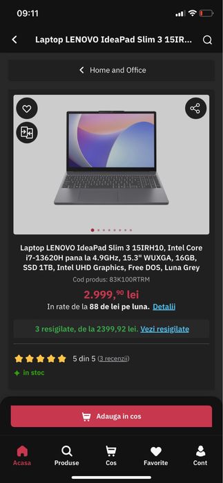 Laptop LENOVO IdeaPad Slim 3 i7-13620H
