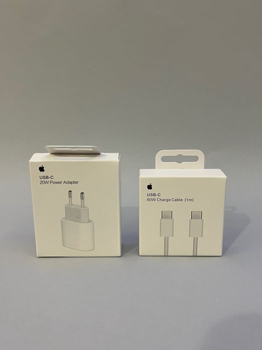 Ново Зарядно за iPhone Apple – адаптер 20W и кабел USB-C към USB-C