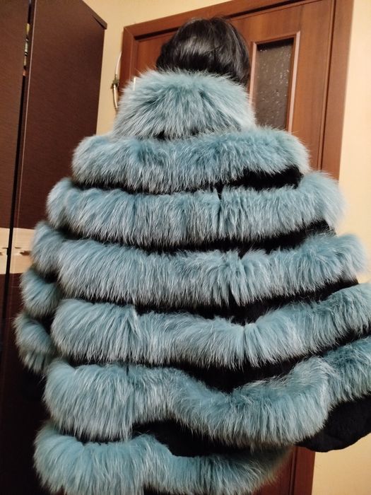 Poncho de blană naturală