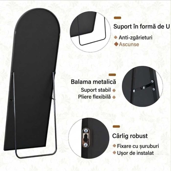 Oglinda semirotunda 150x40 aurie