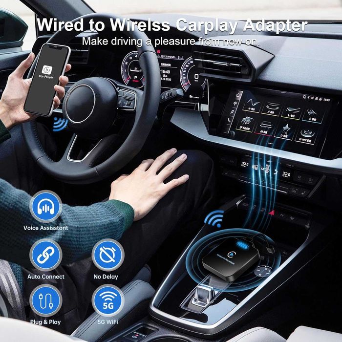 Wireless CarPlay Адаптер за iPhone – Превърнете кабелния CarPlay