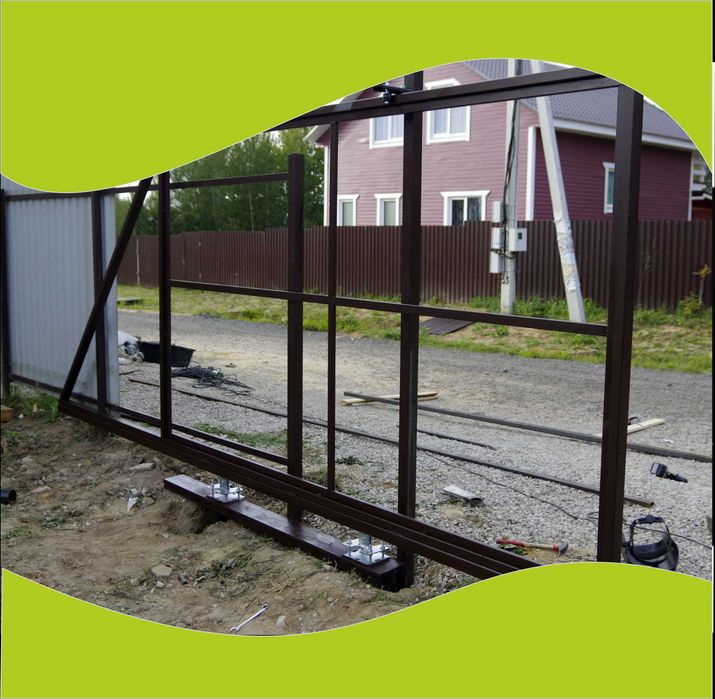 Откатные ворота  монтаж