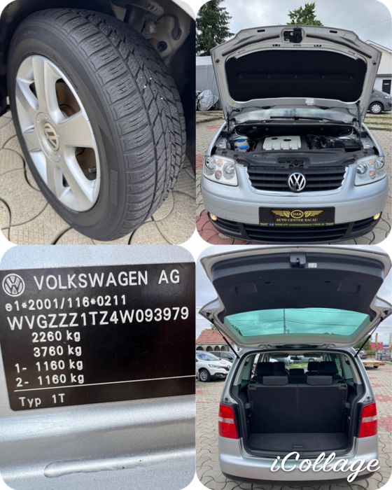 VW TOURAN 7 X LOCURI  128.500 Km . 2.0 TDI Stare Tehnica Estetica Fara Repros Vopsea Originala Import Italia Fara Rugina Garantie Motor Cutie Viteze