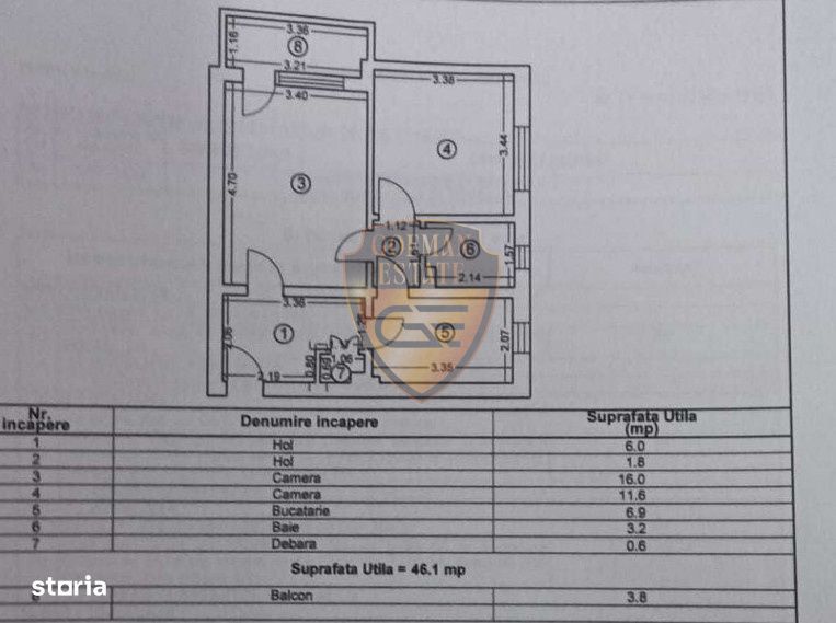 2 Camere 46mp et 6/10, Bratianu, Școala nr 8, Salvare