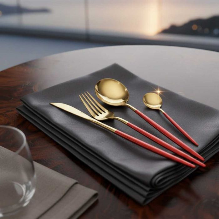 Комплект прибори за хранене от 24 части с луксозен дизайн KN2