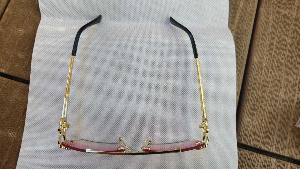 Ochelari de soare Cartier Rimless 8809 lentila roz