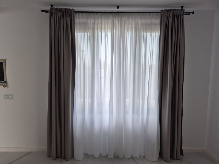 Draperie simpla gri deschis blackout NOUA