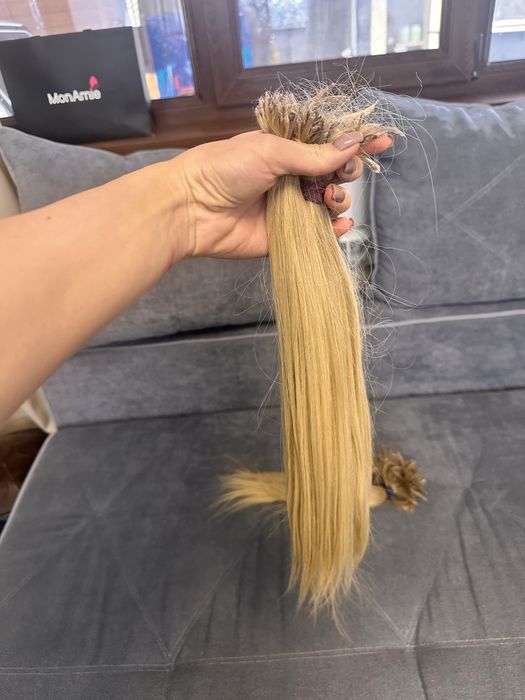 Волосы для наращивания блонд б/у