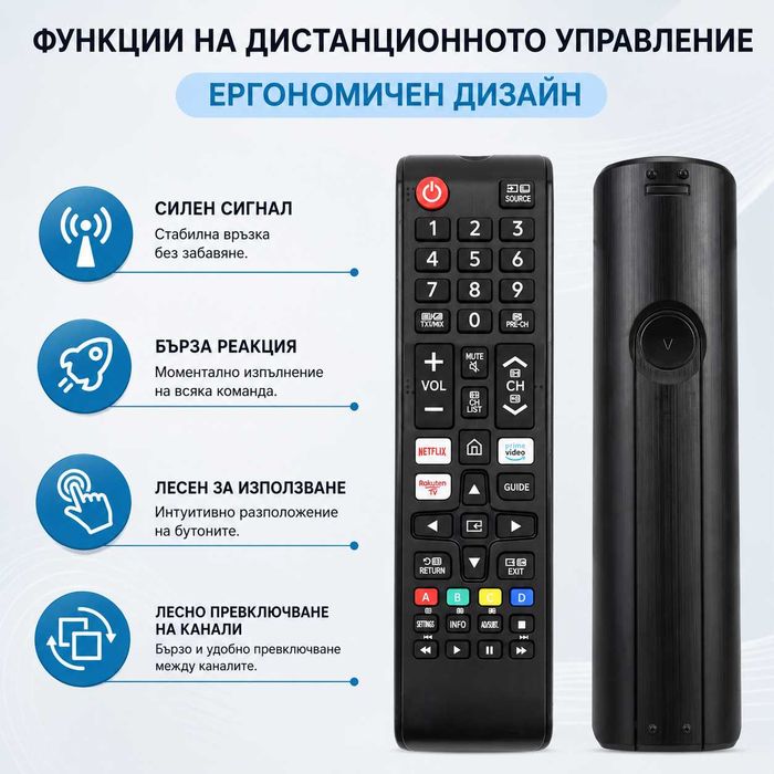 Универсално дистанционно за климатик или телевизор  (LCD/LED/Smart TV) – съвместимо с много модели