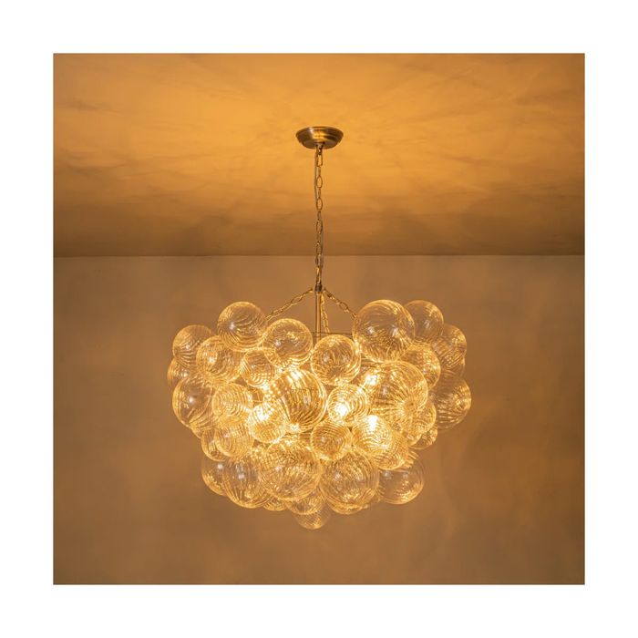 Candelabru Sputnik cu 8 becuri, model glob