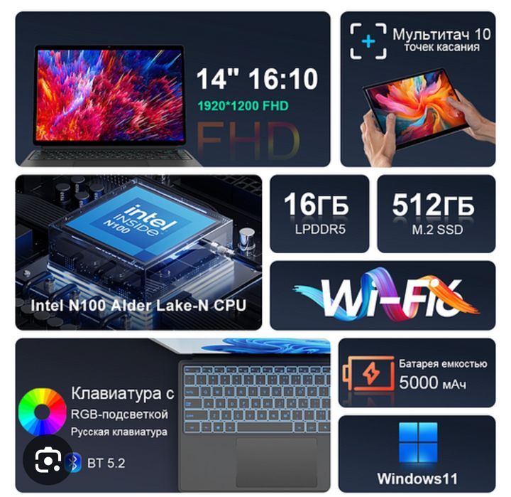 Notbuk ninkear T40.  16/512gb