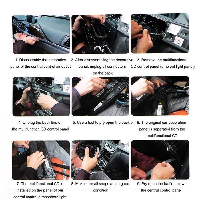 Rama LED lumini ambientale panou clima BMW Seria 3 F30 F31 4 F32 F36