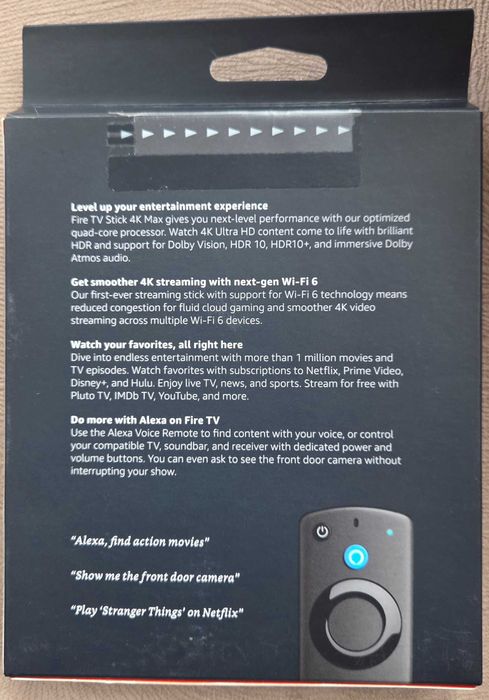 Amazon Firestick 4K MAX Медия Плеър + OTG Приставка 3-USB/ 1RJ-45