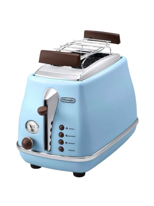 Тостер DeLonghi CTOV 2103 AZ — 2 ломтика, ретро стиль Icona Vintage