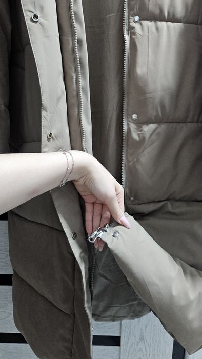 Куртка длинная бежевая