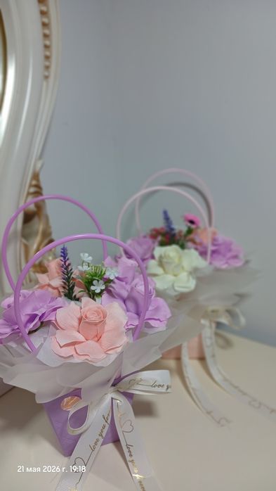 Букет из мыльных роз
