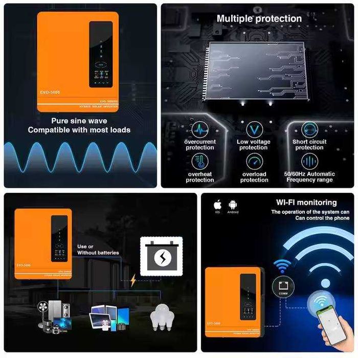 Хибриден Соларен Инвертор ANERN Модел AN-SCI-EVO-4200, Мощност 4.2kW (4200W)