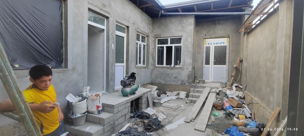 Umumiy maydoni 135kcm 4hona +oshxona san uzel  toliq bitirib beriladi