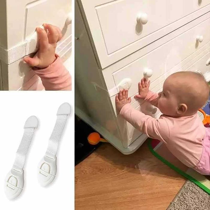 Комплект от 2 броя детски ключалки за шкафове и чекмеджета, 20 см