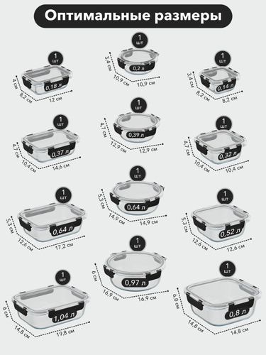 Контейнера для хранения стеклянные