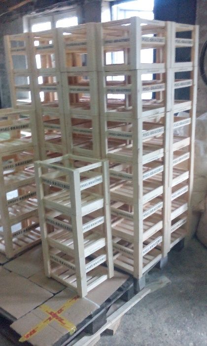 Дървени касети, сглобяеми стелажи